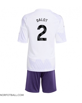 Billige Fotballdrakt Manchester United Diogo Dalot #2 Replika Bortedraktsett Barn 2025-26 Kortermet (med bukser)